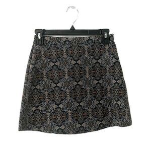 Cooperative Psychedelic Kaleidoscope Print Mini Skirt Gray Orange Blue Size 0